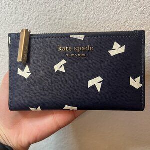 Kate Spade Spencer Paper Boats Small Slim Bifold Wallet
